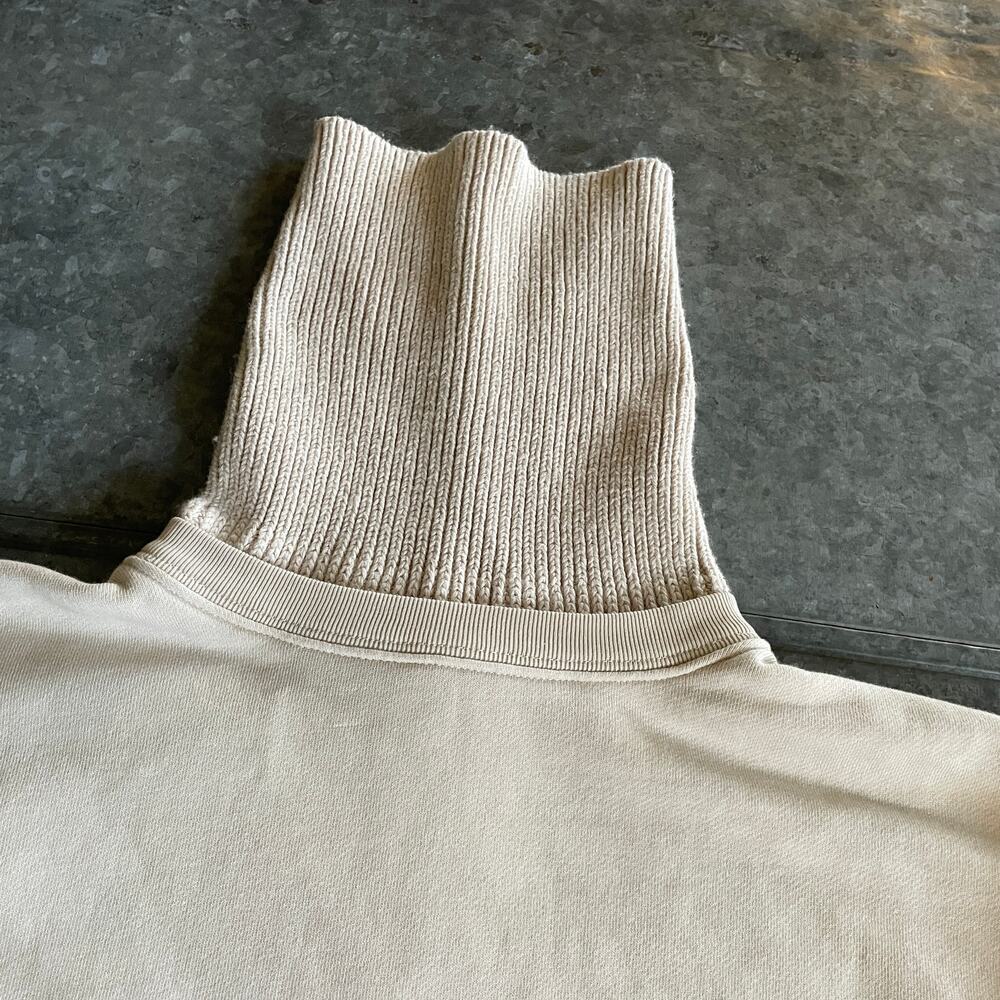 Helmut Lang Oversized Ribbed Knit Turtleneck Sweatshirt Sweater Womens XS Cream - Picture 2 of 10